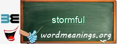 WordMeaning blackboard for stormful